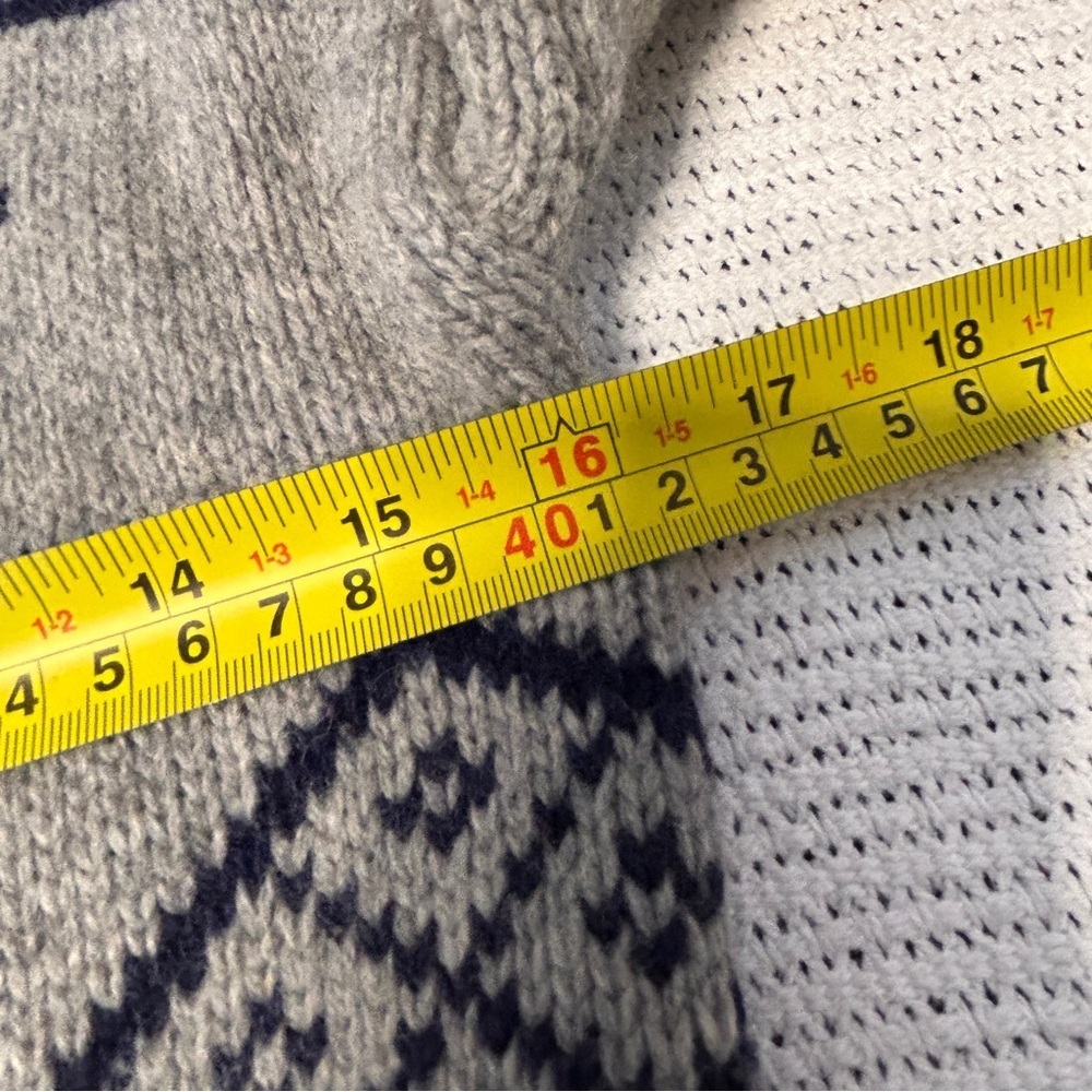 Roots Women’s XS Wool Blend Zip Cardigan Grey and Blue Fair Iles pattern Warm - Picture 10 of 12